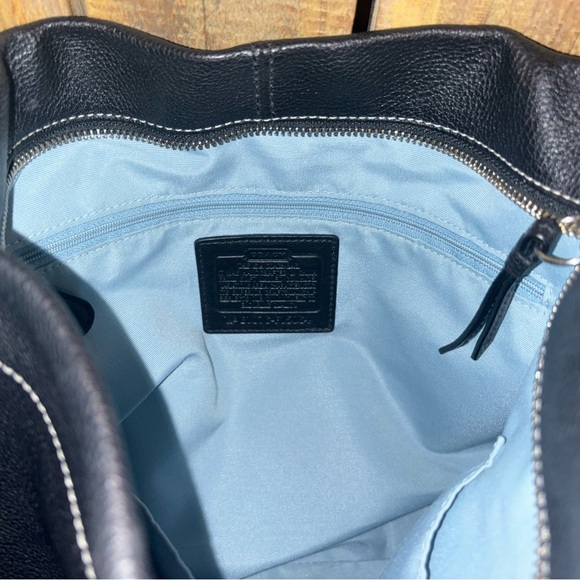 Coach Black Pebbled Leather Shoulder Bag - Picture 8 of 10